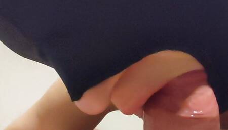 Wifey blows my huge cock with a mask