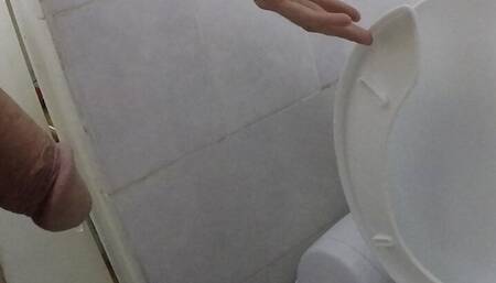 pissing in my friends bathroom closeup