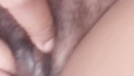 Woman masturbating before work