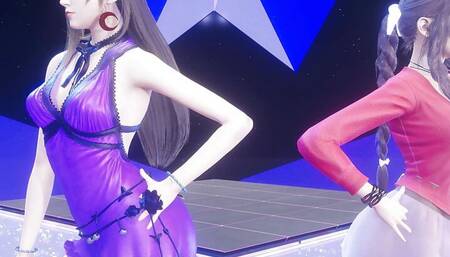 MMD TAEYEON - INVU Aerith Tifa Lockhart Hot Kpop Dance Final Fantasy Uncensored Hentai