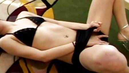 Samantha South eagerly plays with two cocks for threesome