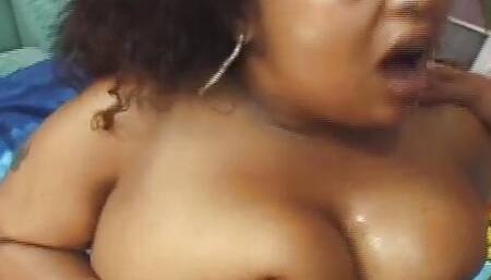 I tear open her suspenders and fuck her in her monster horny pussy hole