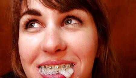 Braceface Teen Deepthroat Practice