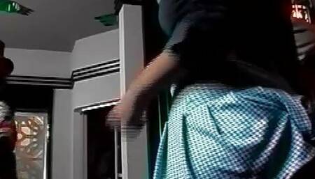 German bald guy fucks latina woman in her willing cunt