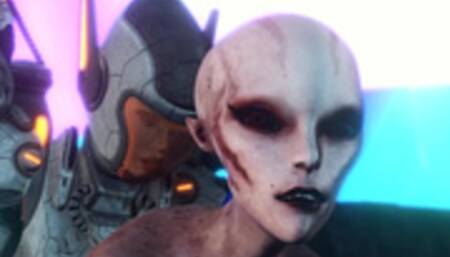 Female Alien Gets Fucked Hard by Sci-fi Explorer in Spacesuit on Exoplanet