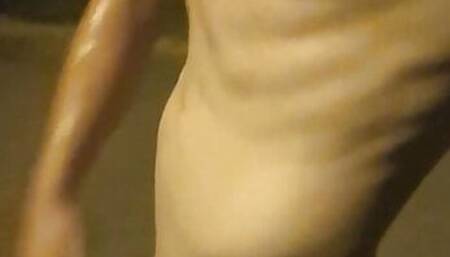 walking and masturbating in the streets, FULLY NAKED!