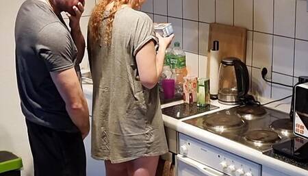 Hardcore Fucking My Teen Stepsister Before The Party Guests Arrive And They Almost Caught Us