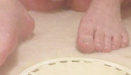 Washing and shaving his vagina