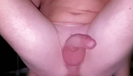 Dildo riding small sissy cock flapping