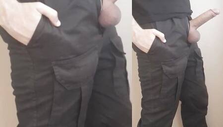 Security Guard masturbate (cum) in job