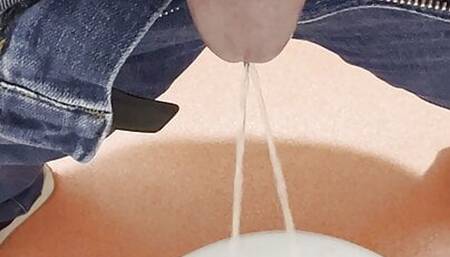 Warm piss comes out of my small daddy cock.
