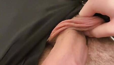 teen boy playing with his dick after school