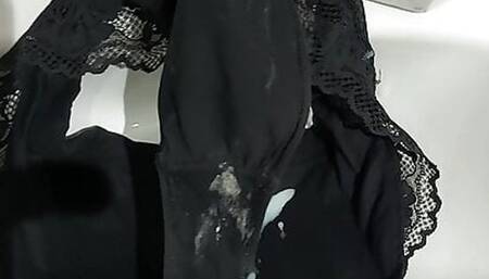 Another guys wifes panties tribute.
