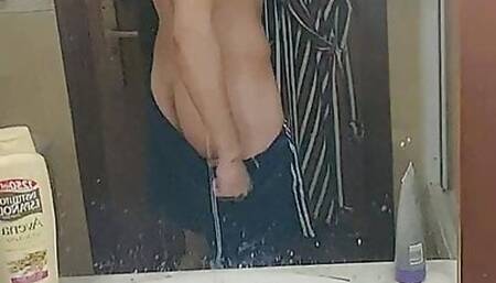 show off my dicklet and ass while i play with my nipples