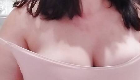 Horny teen taking a shower