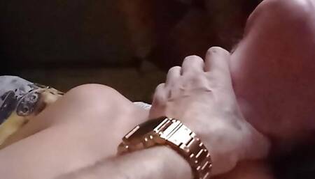 my beloved got overexcited and poured cum on my stomach.