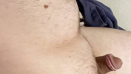 Hands free soft to hard orgasm cumshot