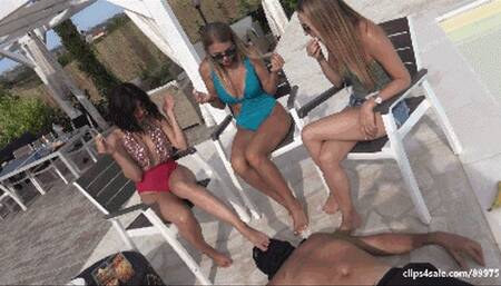 GABRIELLA, MARIANNA & SOPHIE - Holidays in the villa - Food chewed, crushed under feet and licked off from soles