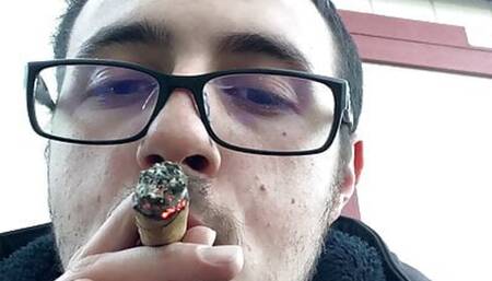 Smoking A Cigar and Self Human Ashtray