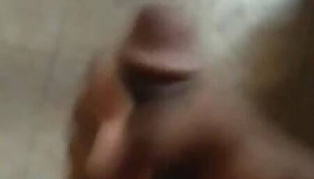 Skinny ebony handjob