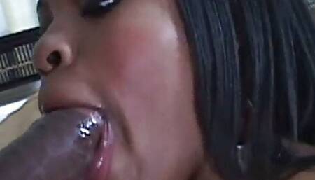 Black slut fucks an interracial cock in her pussy