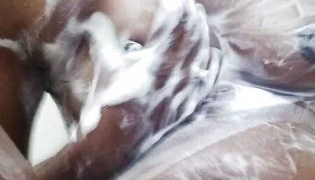 Desi girl self massage by hands alone at home part1