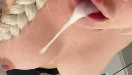 spiting fresh sperm