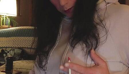 Playing and smoking with myself