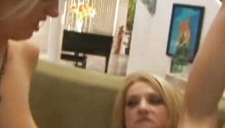 Sexy blonde lesbians Sammie Rhodes and Destiny Dior enjoy it