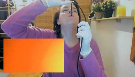 Eating an apple vore exploration with medical endoscope avi