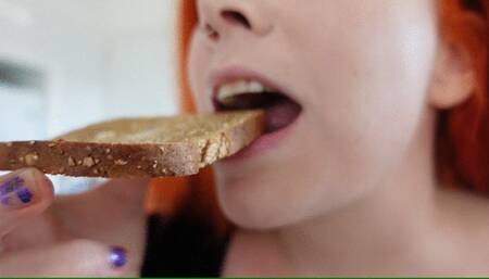 Chewing and Eating Crunchy Toast WMV 1080