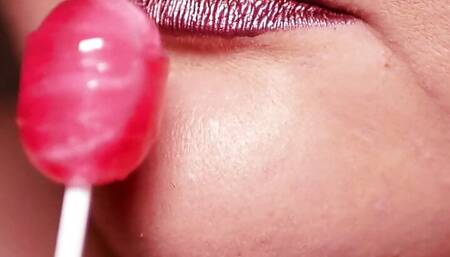 sensual lollipop licking