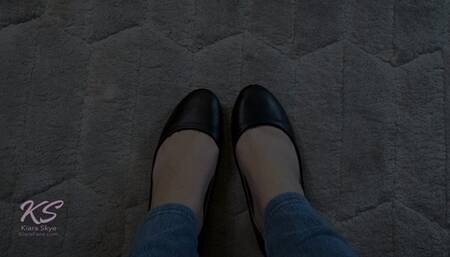 Close Up Flats and Long Natural Toenails Tease