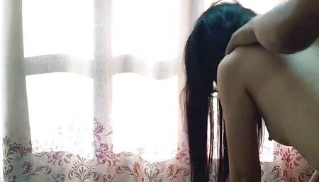 Make love with lover on a tantra chair