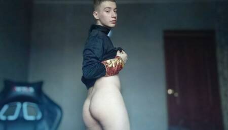 gay priest jerks off his dick and shows off his gorgeous ass