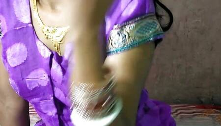 Indian housewife fucking in perple saree in home