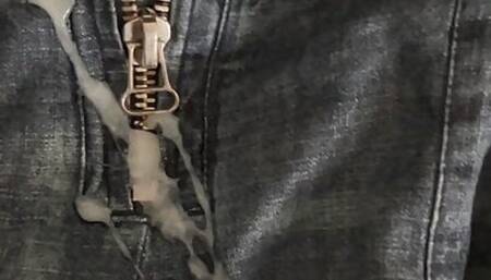 Cumming on womens cargo jeans