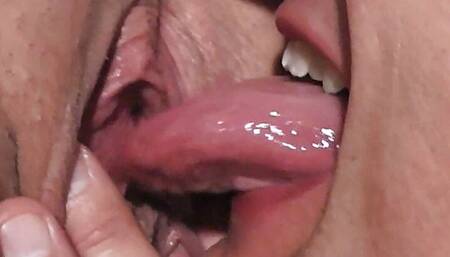 Boss licks and fucks her fat shaved pussy