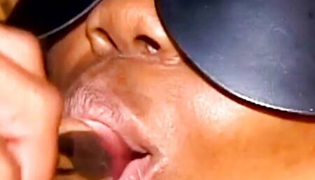 African Town Slut Gets Dildo Fucked By Husband And His Friends