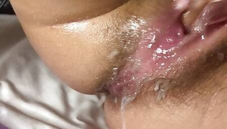 Naughty teen loves to squirt and play with her tight brown asshole