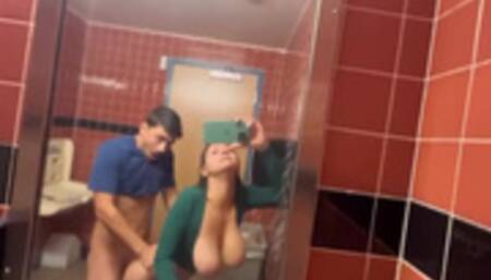 Creampie my step sister in Whole Foods public bathroom IG: @HaileyRoseVisuals