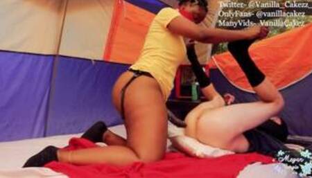 Sexy Ebony Mistress Megan Gargle Bounces Her Big Ass Pegging Young Twink Vanilla Cakez With Her BBC