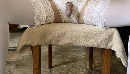 pretty white lace stockings and panties jacking