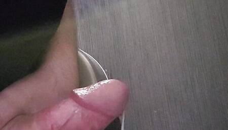 Quick wank and cum in toilets