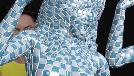 Woman Wrapped In Tiles