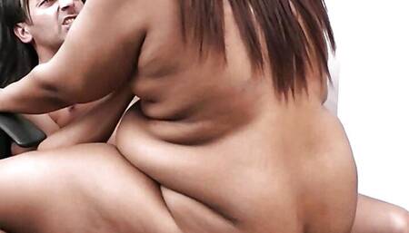 Fat ass secretary rides boss cock after cunnilingus