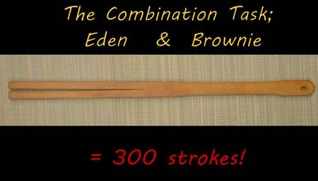 The Combination Task  - 300 ultra hard bastinado strokes !! -  Brownie and Eden