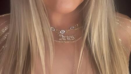 White lace garter belt with pink panties and tits out the entire time! Lots of gold jewelry and my cute little Capri menthol’s legs spread wide, and you get a great shot of me with my cute little pink dildo while smoking my white menthol cigarette ???????