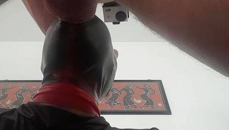 Laura is gagged with a lips mouth gag, throath fucked for long time and swallows cum