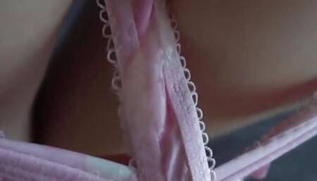 Bored stepsister squirts while parents are outside